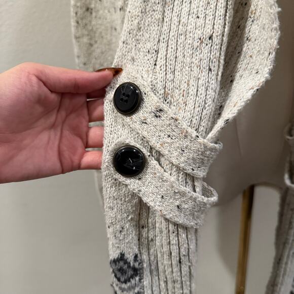 Fortune Ivy Open Front Knit Cardigan Nordic Fair Isle Women XL Wool Blend Soft - Picture 4 of 8